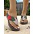 voordelige Comfortsandalen-Dames sandalen met kleurblokbladmotief en sleehak – zachte instapslippers voor in de tuin, bij een brunch of tijdens een zomerwandeling