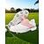 levne Dámské golfové boty-Dámské růžové golfové boty – klasické tenisky na šněrování pro outdoorové sporty, golfové turnaje a ležérní country club styl
