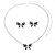 abordables Conjuntos de joyas-Los sistemas nupciales de la joyería 2 Zirconio Brillante 1 Collar Pendientes Mujer Moda Dulce Encantador Clásico Mariposa Amor Conjunto de joyas Para Boda Cumpleaños Regalo