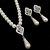 abordables Conjuntos de joyas-Conjuntos de joyas nupciales, 1 juego de pendientes y collar con perlas de imitación y diamantes de imitación, conjunto de joyas elegantes y modernas para mujer, ideal para bodas, ocasiones