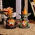 economico Decorazioni Appese e da Tavolo per Halloween-Statuetta in resina raffigurante un folletto di Halloween che tiene in mano una zucca con luci, ornamento artigianale in resina raffigurante un elfo luminoso, decorazione da tavolo per la casa