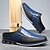 billiga Slip-ons och loafers till herrar-herrskor i blått och svart – slip-on med krokodilmönster och kontrasterande sula, moderna lättviktsskor för resor, business casual och vardagsbruk