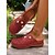economico Zoccoli e pianelle da donna-zoccoli da donna con borchie di perle finte rosse, scarpe slip-on retrò, perfette per giardini fioriti, brunch all&#039;aperto e giornate fuori in stile vintage