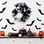 billige Halloween-kranse og blomsterdekorationer-Halloween-kranse til hoveddøren indendørs og udendørs dekoration, skeletbrud og brudgom netblomsterkrans med spøgelsesranke til uhyggelig hjemsøgt husdekoration