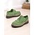 abordables Zapatos Oxford de mujer-Zapatos oxford de ante sintético verde para mujer: clásicos zapatos brogue con punta de ala y suela de goma para el trabajo, el viaje diario en otoño y looks elegantes para el día a día.