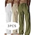 abordables Clásico-Hombre Pantalones de lino Pantalones Pantalones de verano Pantalones anchos Pantalones de playa Correa Bolsillo Paquete múltiple Plano Comodidad Ligero Longitud total Yoga Casual Diario Vacaciones