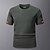 baratos camisetas básicas-Homens Camiseta Manga Curta Gola Redonda Verão Côr Sólida Tecido Esporte &amp; lazer Casual Secagem Rápida Básico Puro Casual Ginástica Casual / Diário Branco + Preto + Azul Branco+Preto+Verde Azul