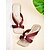preiswerte Urlaubsandalen-Burgunderrote Flip-Flop-Sandalen mit Satinriemen und Schleife für Damen, quadratische Zehenpartie, weiches Fußbett, lässig-schickes Design für den Alltag, Gartenpartys, Picknicks oder Verabredungen