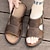 ieftine Sandale de vacanță-Sandale slip-on maro pentru bărbați, cu decupaje, din piele ecologică moale, de vară, pentru confort în interior, treburi de weekend și utilizare casual în aer liber