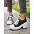 economico Sneakers da donna-Sneakers da donna in tela con plateau e tacco grosso nere – scarpe da strada retrò con lacci per adolescenti e giovani adulti per passeggiate quotidiane, vita universitaria e uscite informali