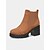 baratos Botas do Chelsea-Botas Chelsea femininas de camurça sintética – botins de salto grosso e sola de borracha para passeios de outono na fazenda, estradas rurais e colheita de abóboras