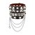 abordables Accessoires d&#039;Halloween-Bracelet unisexe en similicuir clouté avec tête de mort punk pour Halloween et chaînes – Bracelet gothique réglable pour soirée costumée, cosplay et concerts de rock