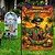 abordables halloween tentures murales-Bannière de drapeau de jardin d&#039;Halloween – « Summerween » squelette assis avec citrouille, drapeau de jardin double face résistant aux intempéries pour les vacances d&#039;Halloween 2025, décoration de pelouse extérieure et de porche