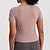 voordelige Yoga Tops-Dames Yoga-T-shirt Sneldrogend Ademend Rimpels Korte mouw Sport Effen Kleur Kleding Bovenlichaam Voor Pilates Hardlopen Yoga Sportkleding