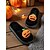 preiswerte Für Frauen-Weiße, flauschige Halloween-Kürbis-Hausschuhe für Damen – weiche Hausschuhe mit lustigem Cartoon-Design für Herbst und Feiertage