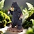 cheap Halloween-Garden Statue Naughty Black Bear Eating Dwarfs Resin Miniature Sculpture for Fairy Garden Decoration