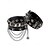 abordables Accessoires d&#039;Halloween-Bracelet unisexe en similicuir clouté avec tête de mort punk pour Halloween et chaînes – Bracelet gothique réglable pour soirée costumée, cosplay et concerts de rock