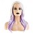halpa Juhlaperuukit-Pitkät, laineikkaat valkoiset violetit peruukit naisille, synteettiset sivujakaukset, halloween-cosplay-peruukit, korvaavat hiustyylejä