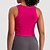voordelige Yoga Tops-Dames Training Tops Lichte kleding Ademend Rimpels Mouwloos Sport Effen Kleur Kleding Bovenlichaam Voor Pilates Hardlopen Yoga Sportkleding