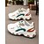 billige Sneakers til kvinner-dame, kraftige hvite joggesko med fargeblokkdesign – avslappede, moteriktige snøresko for turgåing, løping og streetwear-stil