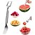 cheap Kitchen Utensils &amp; Gadgets-2pcs Watermelon Slicer 2-In-1 Stainless Steel Fruit Slicer 2025 Double Headed Watermelon Fork Slicing Tool Summer Fruit Cutting Household Kitchen Small Tool