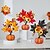abordables Couronnes d&#039;Halloween et Décorations Florales-Décoration de bureau d&#039;automne d&#039;Halloween avec fausse citrouille, baies rouges, feuilles d&#039;érable et lumières LED pour le festival des récoltes d&#039;automne, décoration de scène d&#039;Halloween effrayante