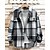 abordables Chaquetas y abrigos de hombre-Hombre Chaqueta ligera Chaqueta de camisa Chaqueta casual Chaquetón Vacaciones Diario Transpirable Bolsillo Primavera Otoño Plaid Moda Clásico Diseño Regular Verde Trébol Caqui Gris Chaquetas