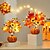 abordables Couronnes d&#039;Halloween et Décorations Florales-Décoration de bureau d&#039;automne d&#039;Halloween avec fausse citrouille, baies rouges, feuilles d&#039;érable et lumières LED pour le festival des récoltes d&#039;automne, décoration de scène d&#039;Halloween effrayante