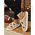 abordables Claquettes et tongs femme-Chaussons pour femme à imprimé ballon de rugby doublés en polaire – chaussures d&#039;intérieur confortables pour les jours de match, la détente et les cadeaux de vacances
