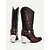abordables Pour les femmes-Bottes de cowboy western brodées de flammes pour femmes - Bottes gothiques mi-mollet noires et marron à talons épais pour Halloween, festivals de musique et tenues de rodéo