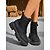 abordables Botas de combate-Botas de combate con cordones para mujer con hebilla lateral: suela antideslizante duradera, estilo informal para exteriores y granja, perfectas para usar en otoño e invierno.