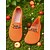 abordables Zapatillas sin cordones y mocasines de mujer-Mocasines Flyknit sin cordones con puntera ancha en color naranja para mujer: cómodos zapatos planos informales y transpirables con detalle de cadena metálica, ideales para ir de compras, trabajar y pasear por el jardín.