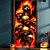 billiga Halloween dörröverdrag-Halloween Dörröverdrag Flamma Skalle Högar Dörrtapestry Dörrgardin Dekoration Bakgrund Dörrbanner för Framsidan Bondgård Högtidsfest Inomhus Utomhus Dekorationsmaterial