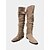 billiga Slouch Boots-Damkängor med lös passform - taupe, retrostil i mockaimitation för hösten, stövlar för vardagsbruk och kostymer