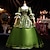 baratos Vestidos-Vintage Rococó Renascentista Maxi Vestidos Normal Julieta Princesa Noiva Pregueado Com Babados Princesa Decote Redondo Fantasia Mulheres Dia Das Bruxas Carnaval Baile de Máscaras Espetáculo Festa dia