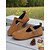 abordables Zapatillas sin cordones y mocasines de mujer-Zapatos planos de ante sintético con punta ancha para mujer y correa ajustable: zapatos casuales de estilo cómodo para jardines, parques y paseos al aire libre.