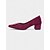 tanie Block Heels-damskie bordowe zamszowe czółenka na klockowym obcasie z klamrą z kryształkami - eleganckie buty wizytowe w stylu retro dla kobiet, idealne do biura, na wesela i imprezy