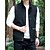 cheap Men&#039;s Fishing Vest-Men&#039;s Vest Gilet Outdoor Daily Fashion Casual Spring Fall Pocket Polyester Comfortable Plain Zipper Stand Collar Regular Fit Black Red Blue Khaki Vest