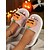 preiswerte Für Frauen-Weiße, flauschige Halloween-Kürbis-Hausschuhe für Damen – weiche Hausschuhe mit lustigem Cartoon-Design für Herbst und Feiertage