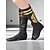 abordables Zapatos de baile latino-Botas de baile con cordones de piel sintética negra para mujer, con suela dividida y adornos dorados, ideales para bailarinas y ensayos.