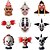 baratos Wearables &amp; Dress-Up-Máscara de palhaço assustadora de Halloween, máscara facial completa com cabelo, máscara de látex engraçada e arrepiante para festa de Halloween, cosplay, adereços de decoração de casa assombrada.