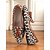 baratos Sapatilhas e Mocassins de mulher-sapatilhas femininas com estampa de leopardo e borlas - sapatos de bico fino estilo retrô com detalhes em laranja e salto bloco para uso diário &amp;passeios casuais