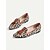 baratos Sapatilhas e Mocassins de mulher-sapatilhas femininas com estampa de leopardo e borlas - sapatos de bico fino estilo retrô com detalhes em laranja e salto bloco para uso diário &amp;passeios casuais