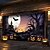 halpa Halloweenin autotallin ovipeite-Halloween Ulkona autotallin kauhujen talo Katteena Vainajat Lippu Suuri Gobeliini Taustakuvajuhlia varten Ulkona autotallin ovi Koti Seinäkkeet