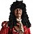cheap Historical Wigs-Pirate Captain Men&#039;s Wig COS Long Curly Hair Clown Black Halloween Punk Rock Headpiece