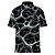 cheap Men's Geometric Polo-Men's Abstract Geometic Polo Short Sleeve Polo Shirts Lapel Casual Street Athleisure Outdoor clothing Daily Wear 3D Print Buttons Summer Black White Navy Blue