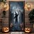 preiswerte Halloween Türabdeckungen-Halloween Türverkleidungen Tür Hexe Wandteppich Türvorhang Deko Hintergrund Tür Banner für Haustür Bauernhaus Feiertag Party Innen Außen Deko Zubehör