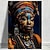 economico Fino a 30 $-Un dipinto moderno su tela senza cornice raffigurante una regina africana, adatto per arredare soggiorni e camere da letto.