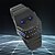 cheap Digital Watches-Men LED Watch Black Stainless Steel Band Length Quartz Movement Daily Waterproof LED Screen Snake Design LED Watch