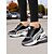 preiswerte Damen-Sneaker-Schwarze und graue klobige Laufsneaker für Damen – atmungsaktive Mesh-Schnürschuhe, lässige, sportliche Wanderschuhe fürs Fitnessstudio, Reisen und den Alltag
